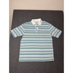 Jos. A. Bank David Leadbetter Performance Mens Smal Golf Polo Striped B/W/G